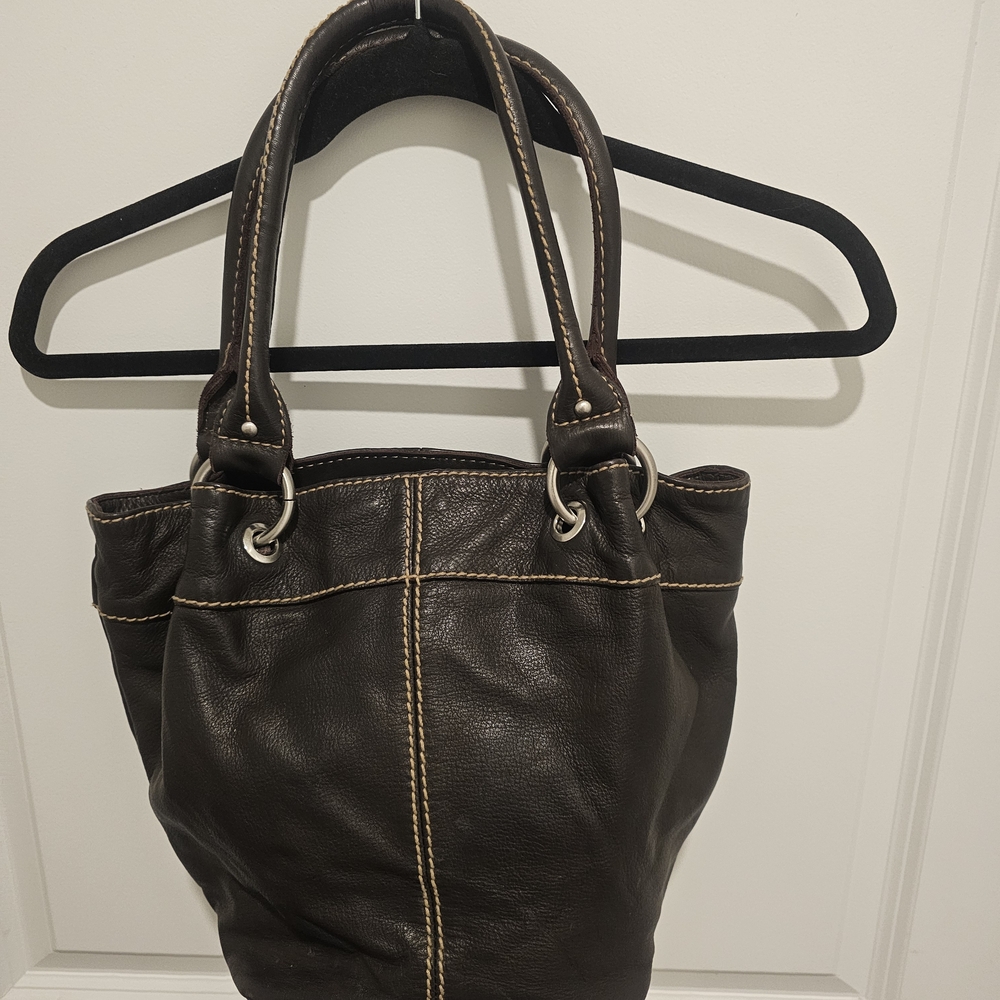 Tignanello Dark Brown Leather Tote